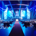 event lighting display in large venue